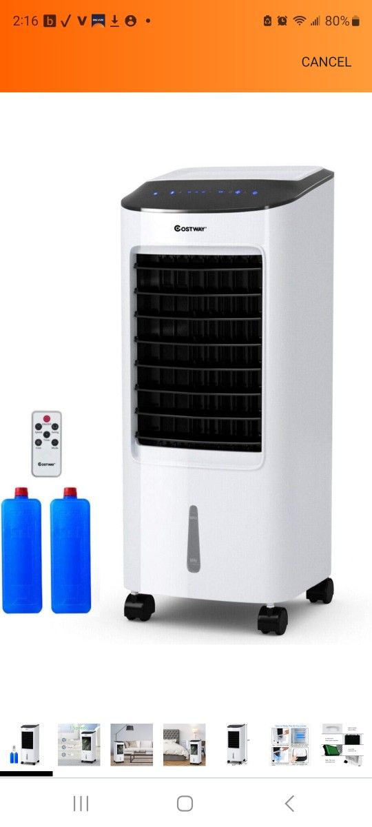 costway portable evaporative air cooler $60 Obo