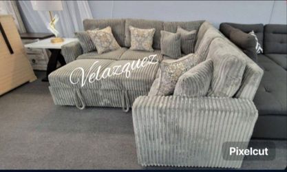✅️✅️"3-Piece Convertible Sectional
Reversible Storage Sofa + Reversible Sofa with Pull-Out Bed + USB Port"✅️✅️I
