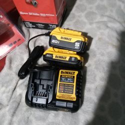 5.0 And 2.0 DeWalt Batteries And Charger
