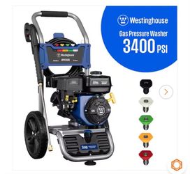 Westinghouse 3400 PSI 2.6 GPM Gas Powered Axial Cam Pump Cold Water Pressure Washer with Soap Tank and 5 Quick Connect Tips New in a box Retail $349 O