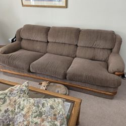 Sofa couch set of 2 Brown Velour Soft
