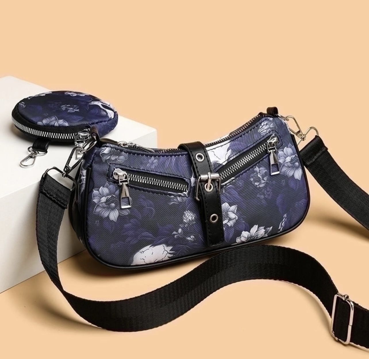 Halloween Women's Medium Skull Streetwear Pillow Shape Zipper Bag Sets Crossbody Bag