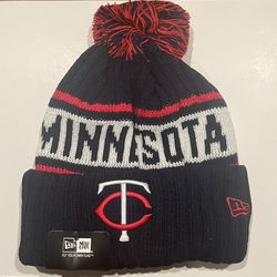 New Era Minnesota Twins Beanie Winter Knit Pom Hat Navy TC Logo MLB NWT