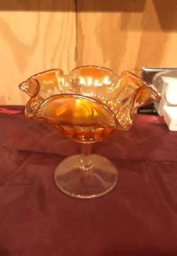 Carnival glass compote