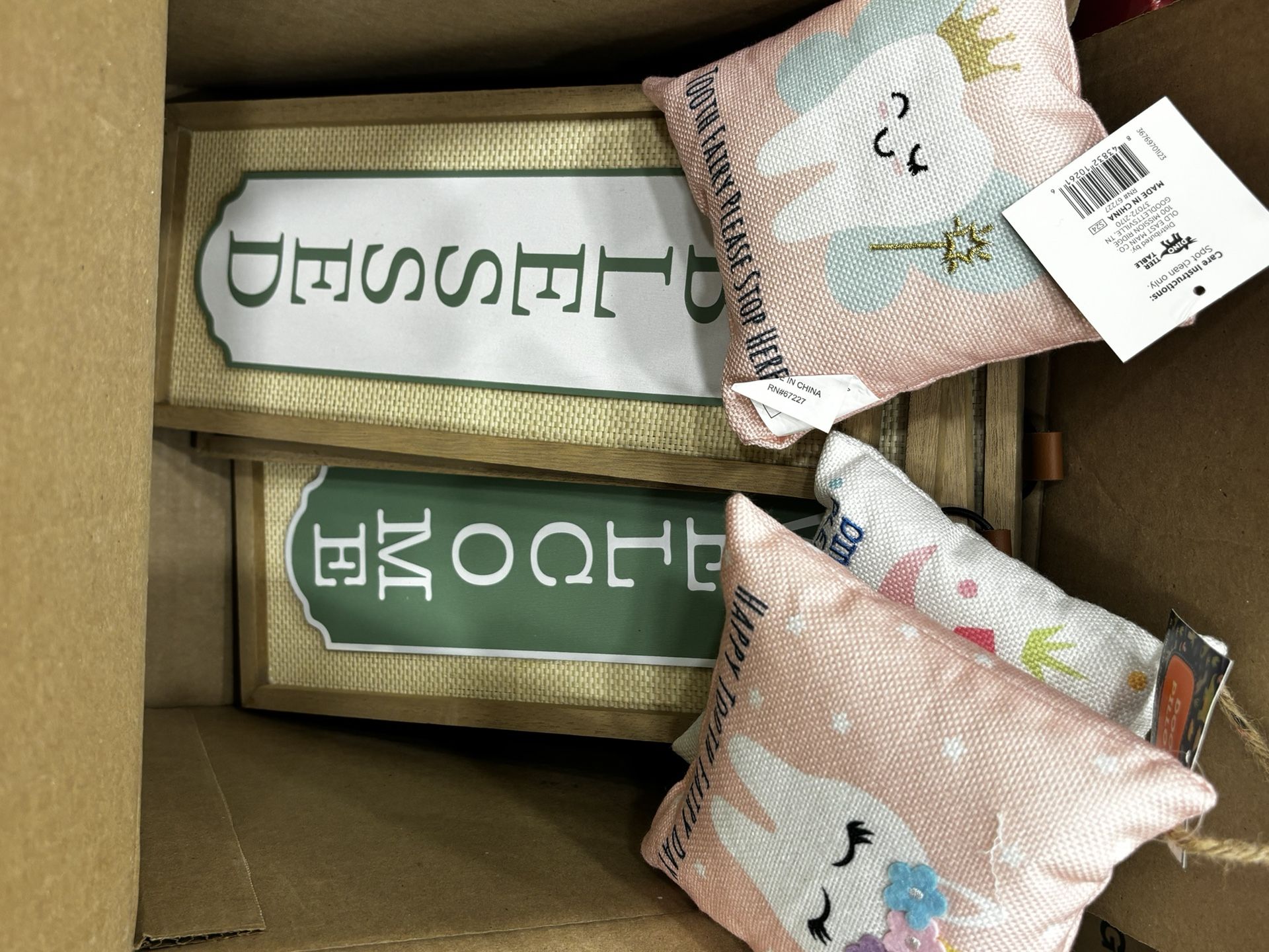 Welcome And Blessed Sign Also Door Pillows