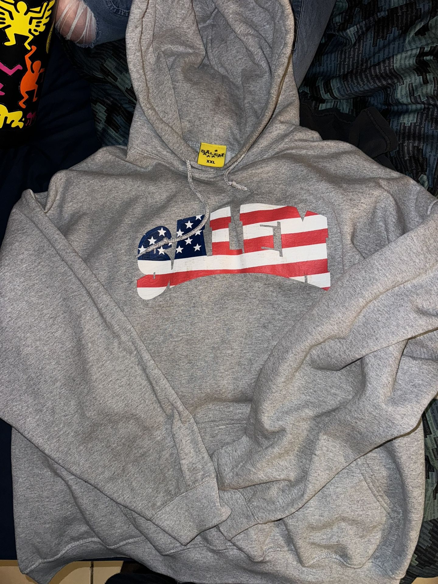 Drain Gang Salem American Flag Hoodie XXL