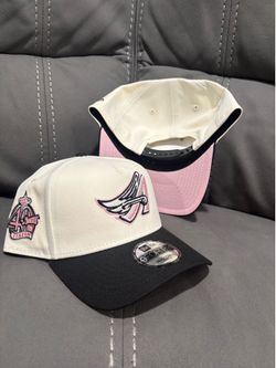 MLB new era Anaheim Angels off white black brim patch 9forty a frame SnapBack hats