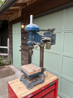 Vintage Craftsman Drill Press And Tool Cart