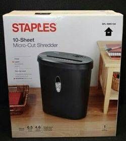 NIB SEALED STAPLES 10-sheet MICRO-CUT SHREDDER BEST OFFER