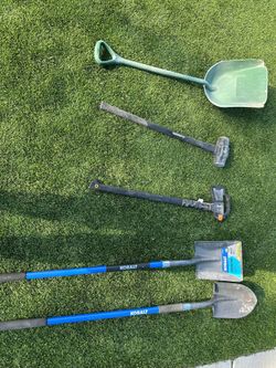 herramientas manuales básicas para trabajos de construcción, jardinería y bricolaje,