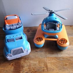 Green toys Bundle Truck/Car/ Helicopter