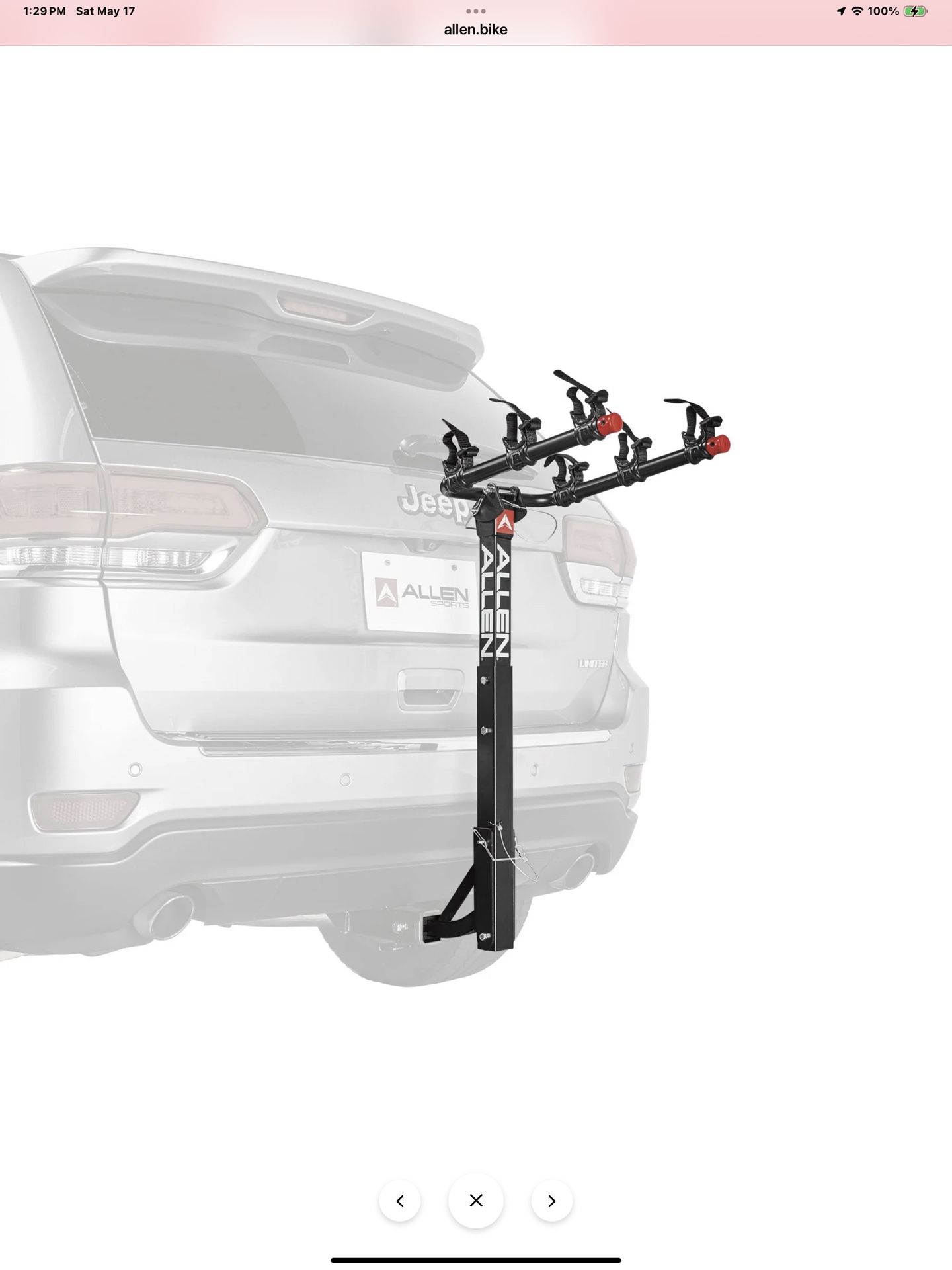 Three Bike Hitch Carrier Rack -Allen Deluxe Like NEW