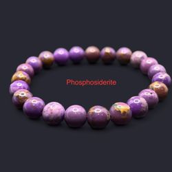 Phosphosiderite Genuine Stone Bracelet Stone (8mm) from Peru