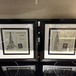 New York And Paris Print Framed Art