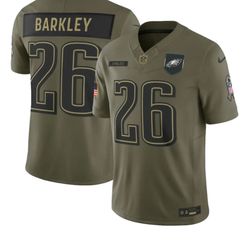 Men Philadelphia Eagles Saquon Barkley Salute To Service 2025 Stitched Jersey, S To 3Xl