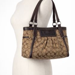 Brown Coach Signature Tote Bag