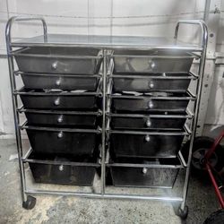Storage Stand With Draws And Wheels