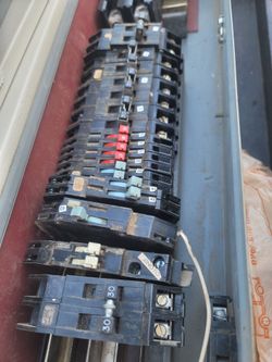 Zinsco Breakers,  panel parts , deadfront , panel door , good used breakers half price of new