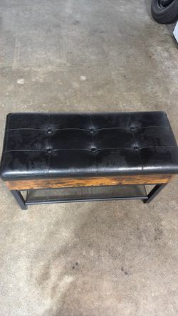 Leather Seat/Shoe Storage