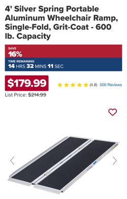 Silver Spring 4ft Folding Aluminum Wheelchair Ramp