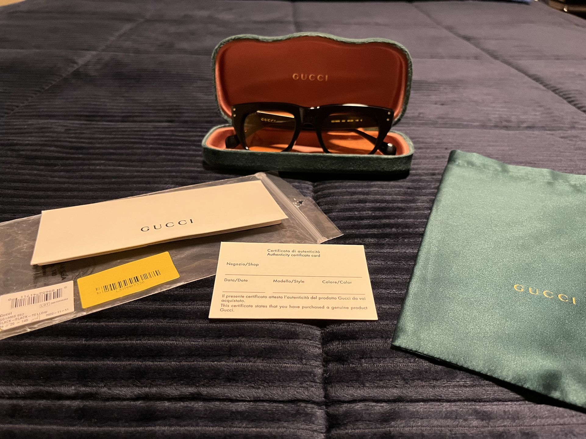 Gucci Logo Rectangle Acetate Sunglasses 