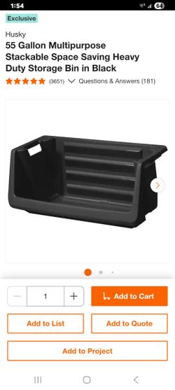 Large Stackable Husky Black Tubs Five Available