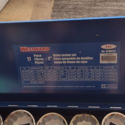 Westward 1 Inch Drive 17 Piece Socket And Ratchet Set