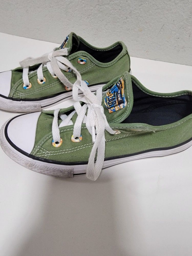 Custom Girls Converse Shoes - Green - Size 2.5
