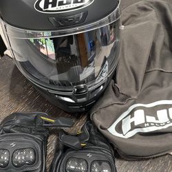 Motorcycle Helmet And Gloves