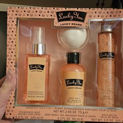 Lucky You Fragrance Mist, Body Wash, and Bath Salts Gift Set