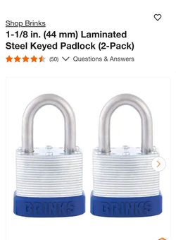 Brinks Steel keyed padlock (2 pack)