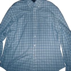 Keeler Bay Men’s XL Blue Plaid Button-Down Shirt – Casual Long Sleeve