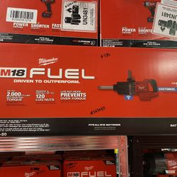 Milwaukee M18 FUEL 18V Lithium-Ion Brushless Cordless 1 in. Impact Wrench Extended Reach D-Handle (Tool-Only