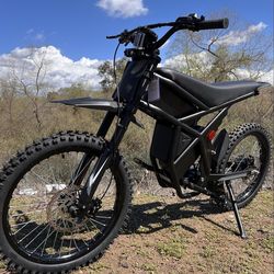 GT73 Electric E-Bike Dirt Bike Style Full Suspension, 25 Inch Deal Dirt Bike Tires, 37mph, 2 Batteries
