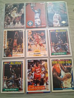 Vintage Hakeem Olajuwon basketball cards