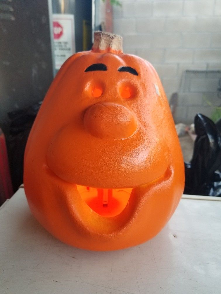 Vintage Halloween Plastic Magic Group Pumpkin 