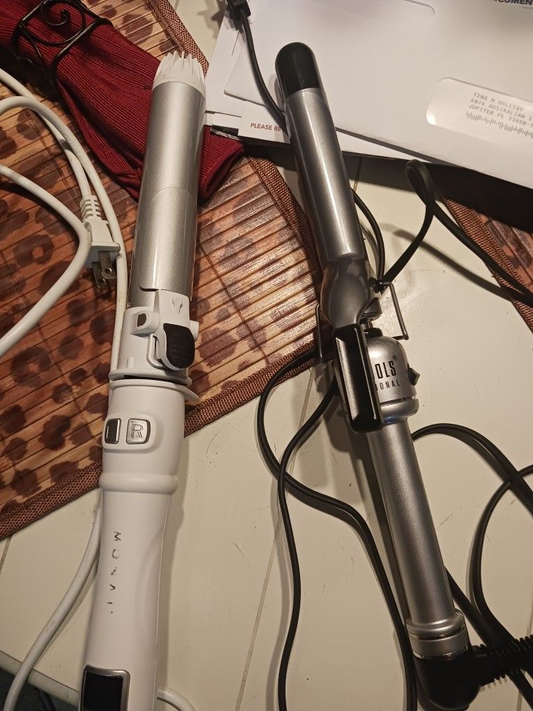 2 HI END EXPENSIVE HOT CURLING IRONS 8 EACH PAID 50EACH OR MORE