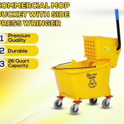  Mop Bucket with Side Press Wringer,