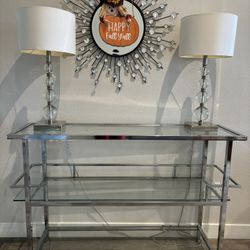 Glass With Metal Shelves