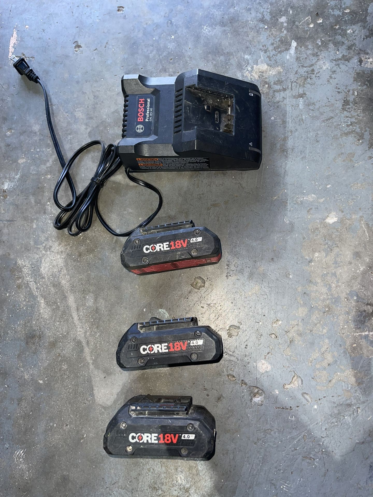 Bosch Core 18v Batteries And Charger