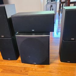 5.1 ELAC & Polk Audio Surround Sound Speakers+Sub