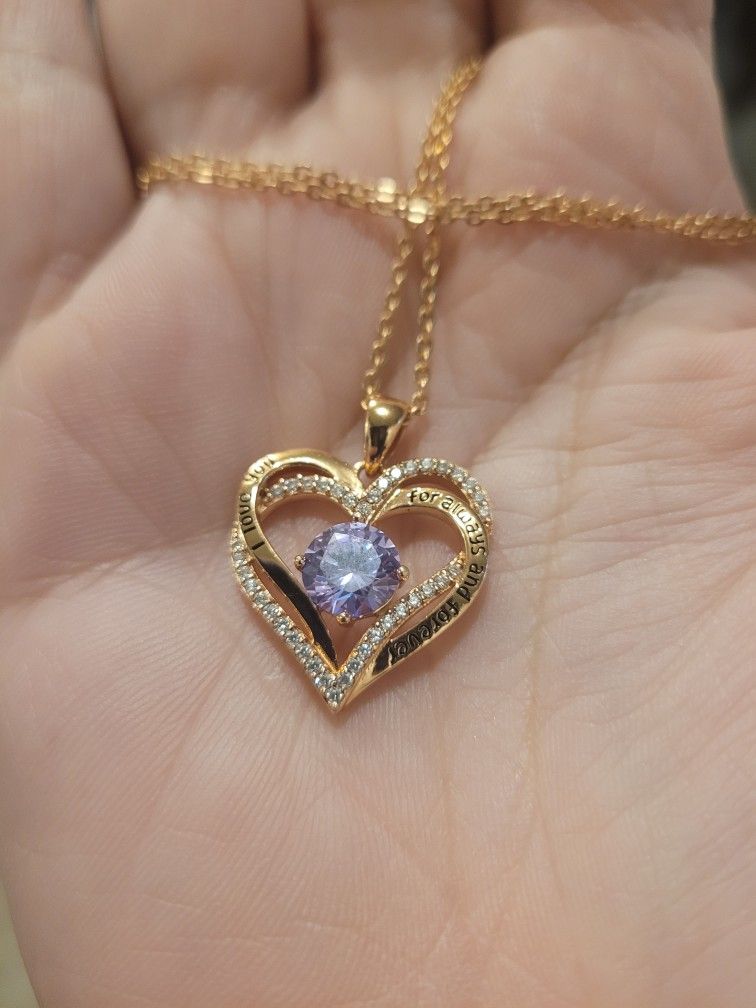 Gold Plated Sterling Silver Heart Necklace 