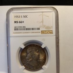 1953 S Franklin Silver Half Dollar Coin 
