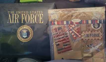 New United States Air Force Leather Scrapbook Picture Book  And Kit