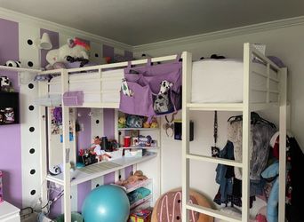 Full size Loft Bed With Desk