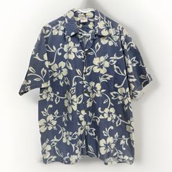 Go Barefoot Hawaiian Shirt Men's Blue Floral Short Sleeve Sheraton Maui 2xl Xxl