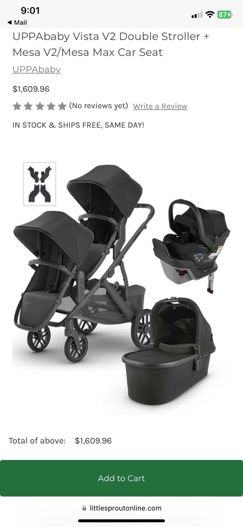 Uppa Vista Double Stroller