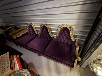 Custom Purple And Gold Couch Set