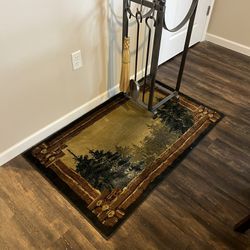 Fireplace Rack Tools And Rug
