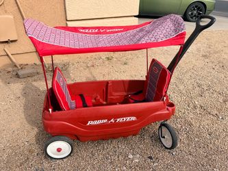 Radio Flyer 3-in-1 EZ Fold Wagon with Canopy, for Kids 1.5+, UV Shade